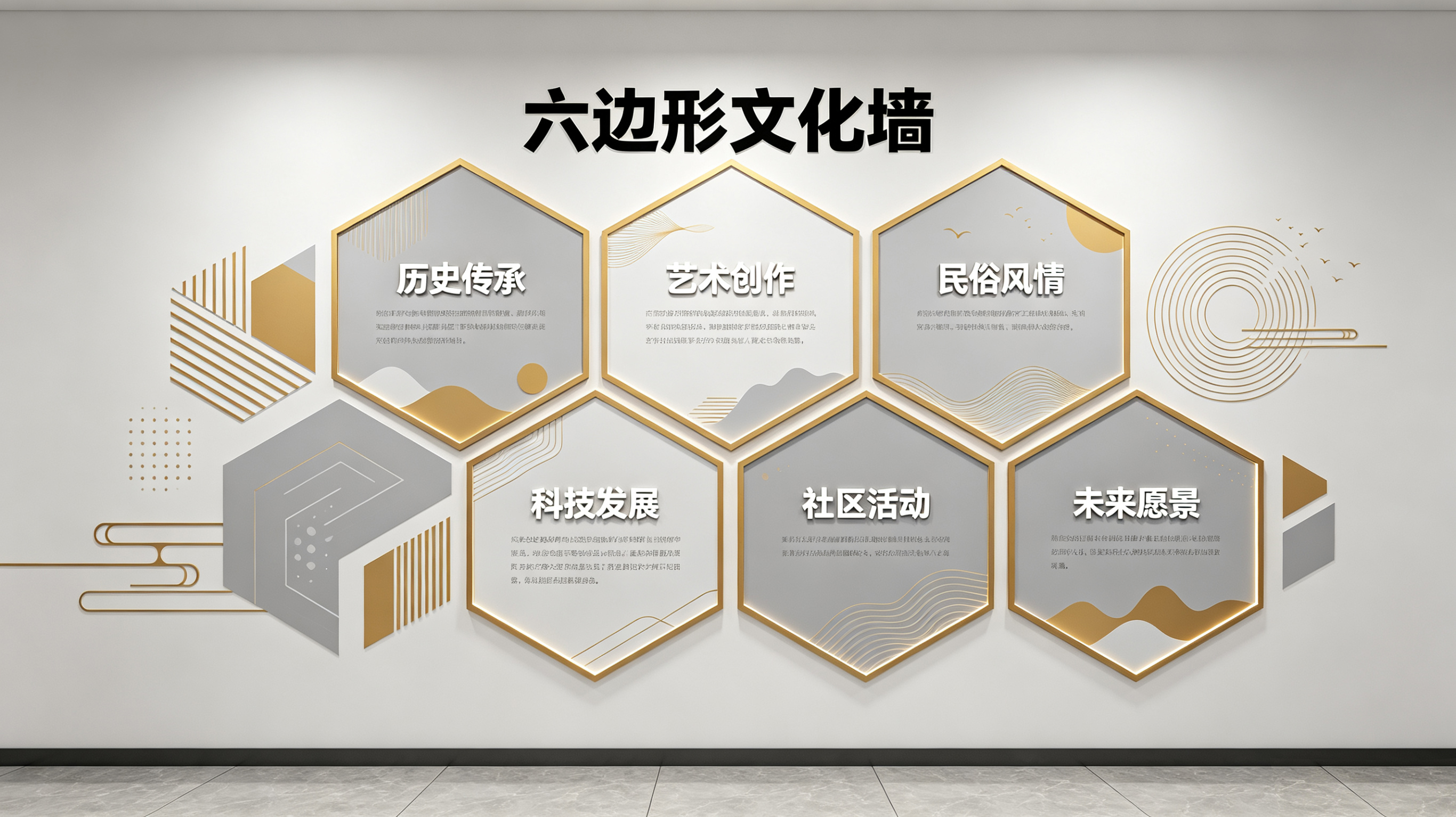 通江企业文化墙 | 六边形信息美学